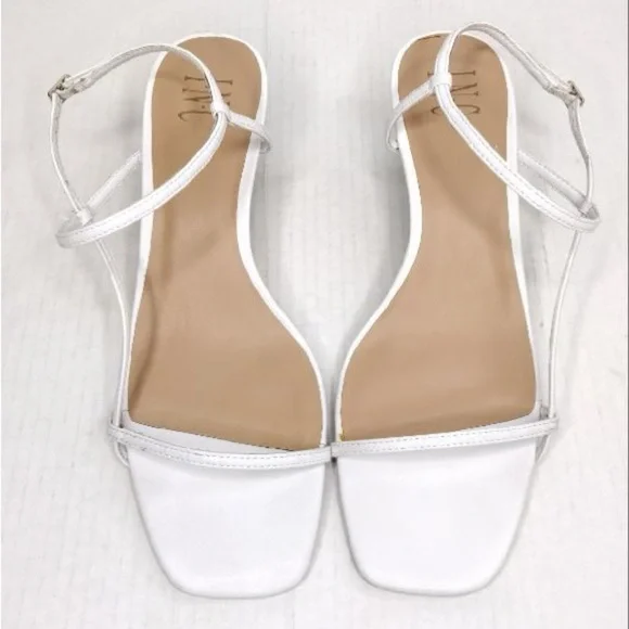 INC White Green Calise Square Toe Buckle Ankle Vacation Embellished Round Heel - Picture 9 of 15